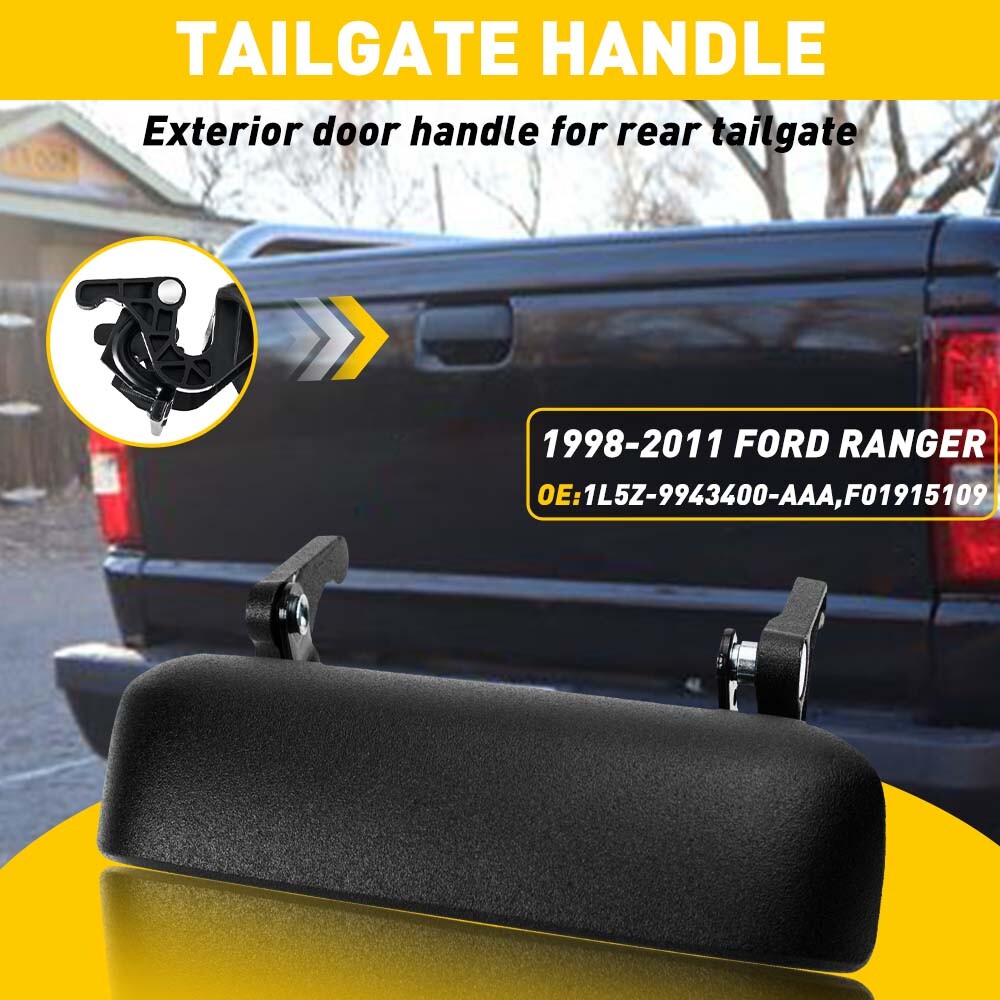 Black Tailgate Latch Handle Textured FO1915109 For 1998-2011 Ford Ranger