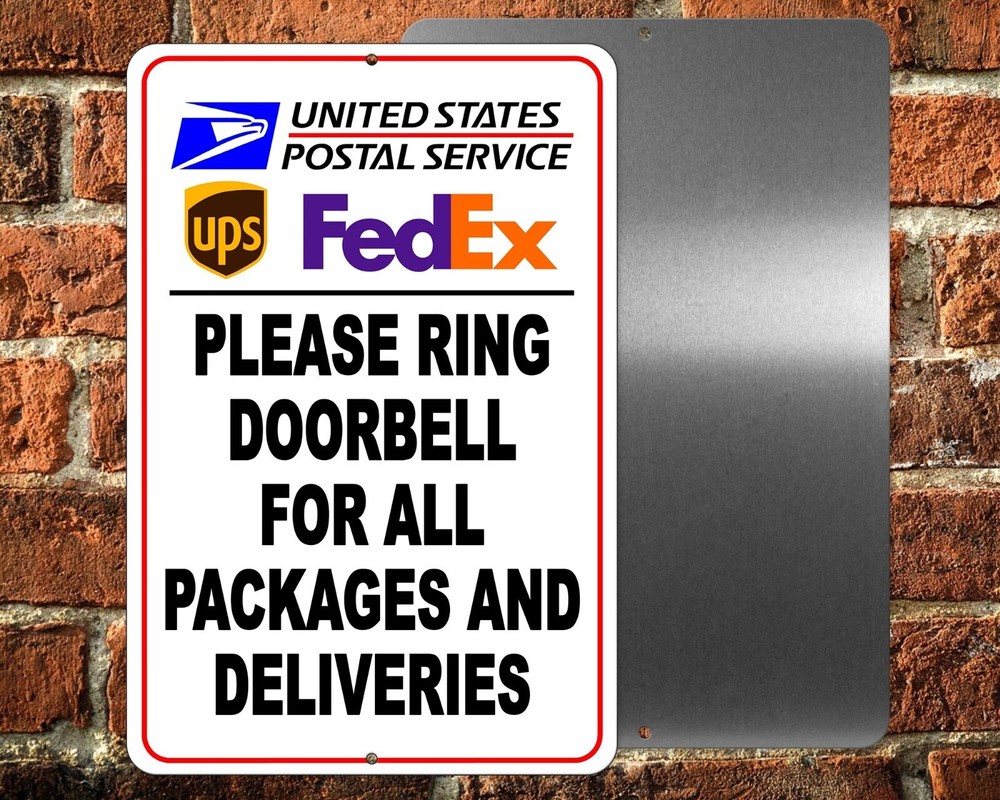 Ring Doorbell For All Packages And Deliveries Sign METAL 3 SIZES usps ups SI093