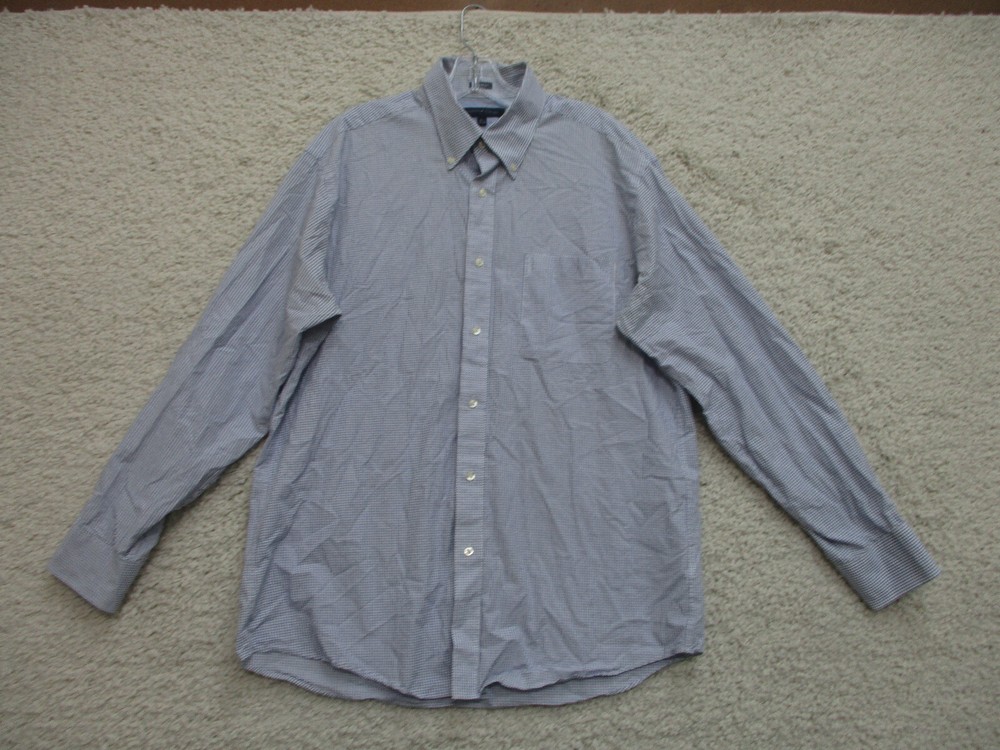Tommy Hilfiger Classic Blue Dress Shirt 16.5 Regular Fit with Pocket for Men