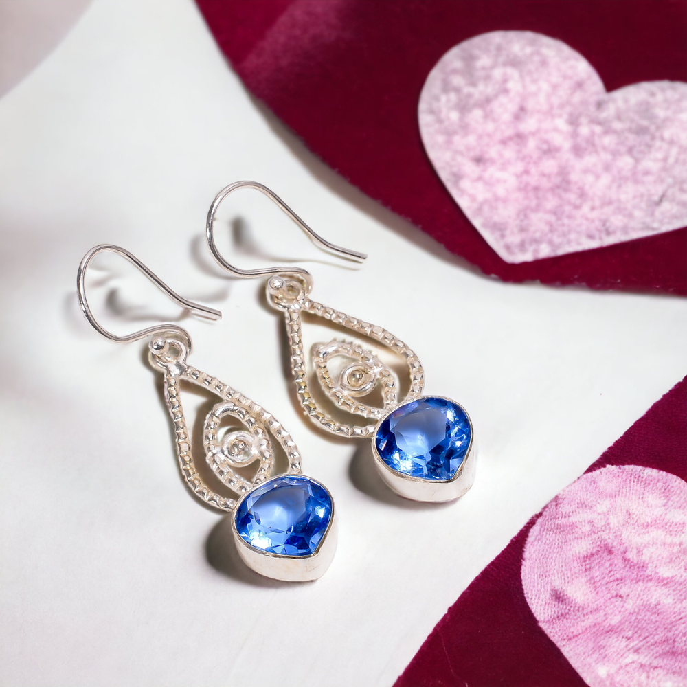 Natural Tanzanite Gemstone 925 Sterling Silver Drop/Dangle Earrings For Girls