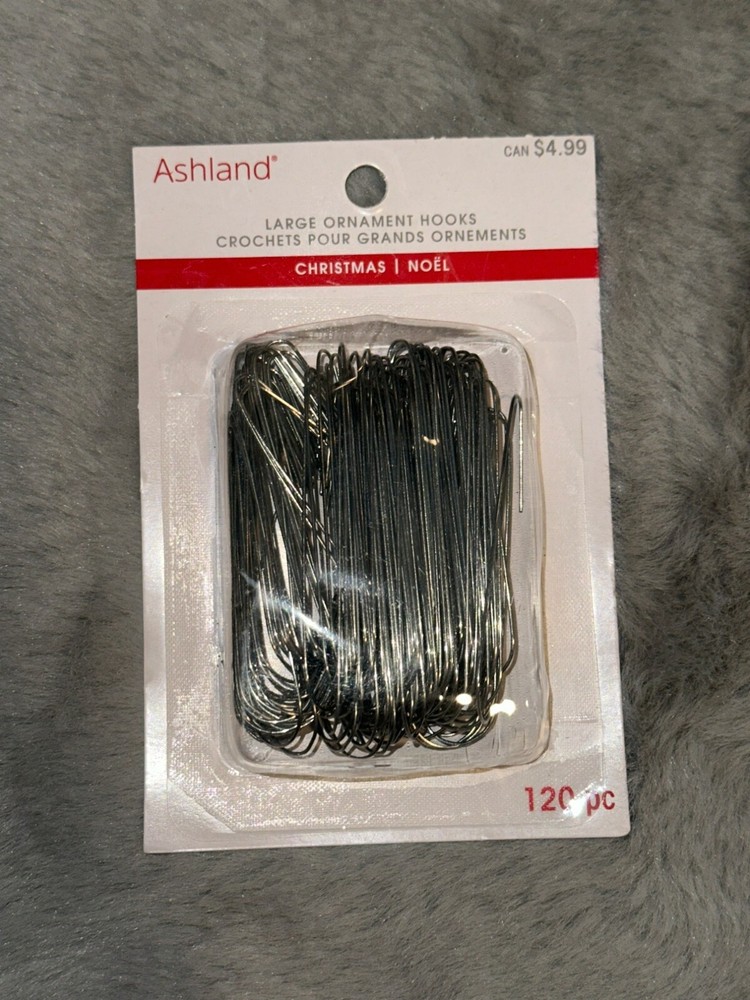 Ashland Large Silver Metal Ornament Hooks 120ct Pack of 10 1200 Hooks Total