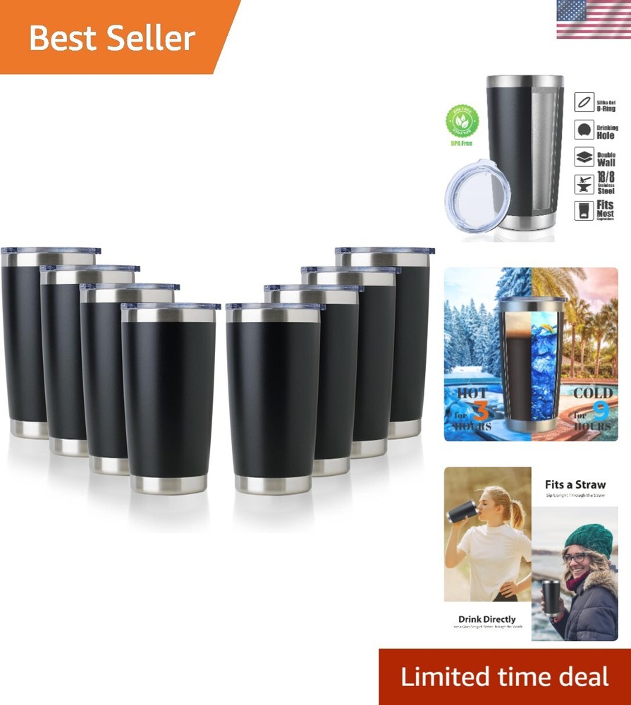 20oz Stainless Steel Tumbler Bulk with Lid, Double Wall Vacuum Insulated Trav...