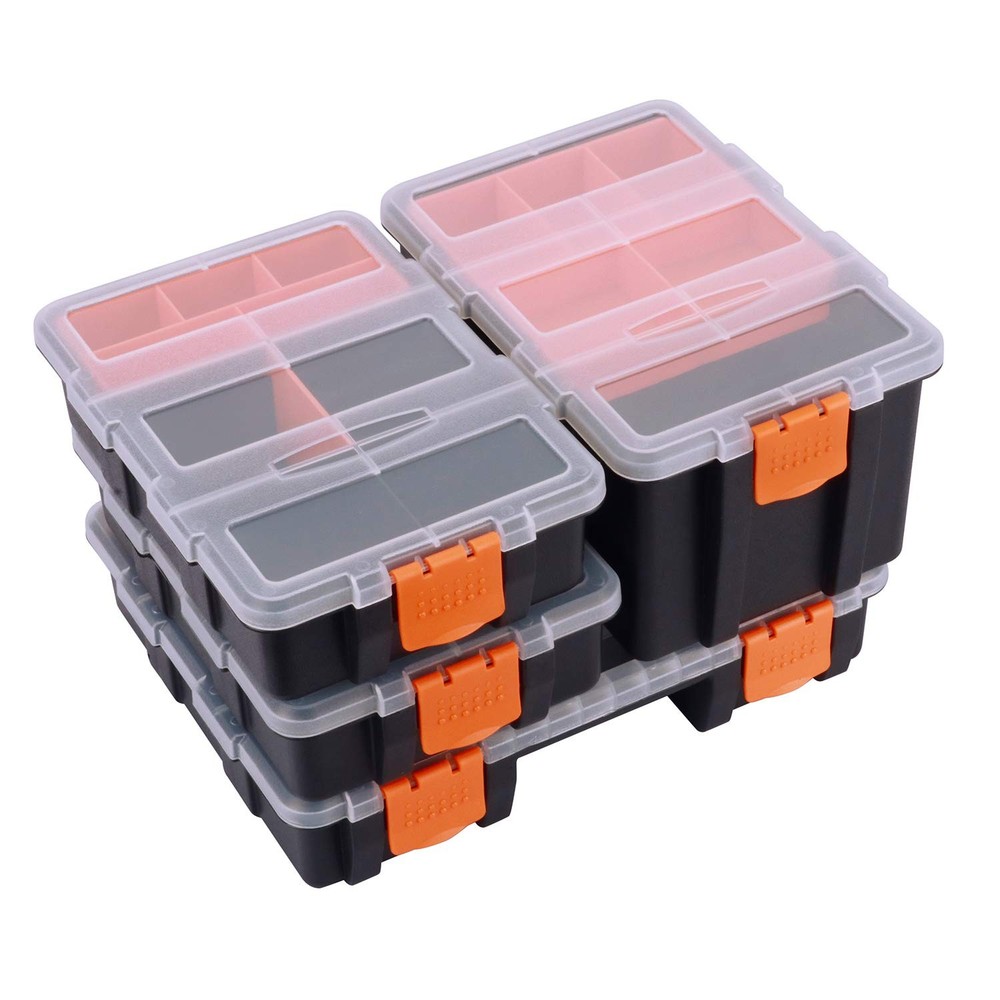 Versatile 4-Piece MP009 Hardware & Parts Organizer Durable Storage Toolbox