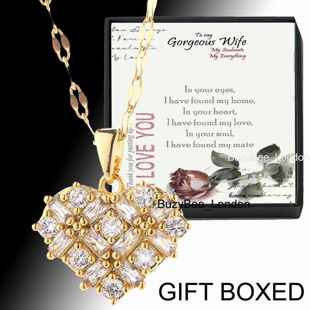 Gorgeous wife , Soulmate Necklace Gold plated , GIFT BOXED , Black Friday deals