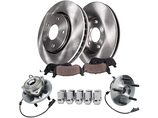 For Chrysler Aspen Brake Pad and Rotor and Wheel Hub Kit Detroit Axle 78546MVCN