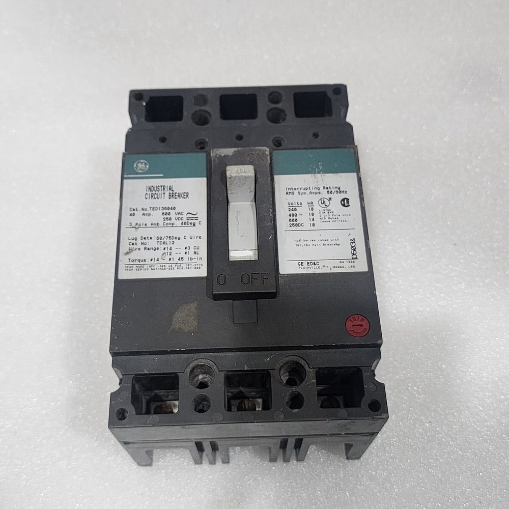 GE TED136040 3-POLE CIRCUIT BREAKER 40A GENERAL ELECTRIC