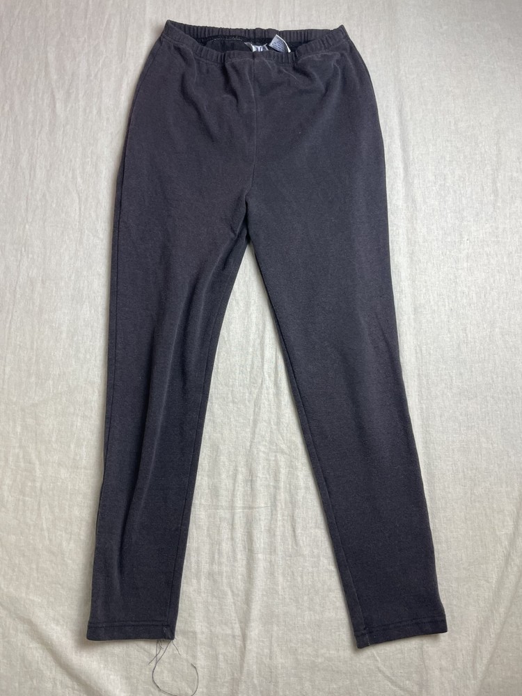Vintage 90s Y2K Blair Gray Womens Size M Stretch Tapered Leg Cozy Ankle Leggings