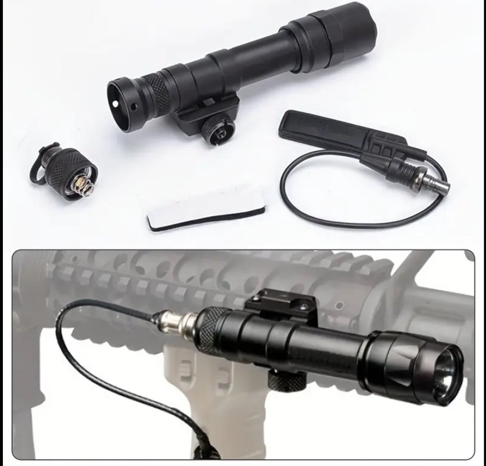 M600C Black Tactical Flashlight with Pressure Switch for Weapons