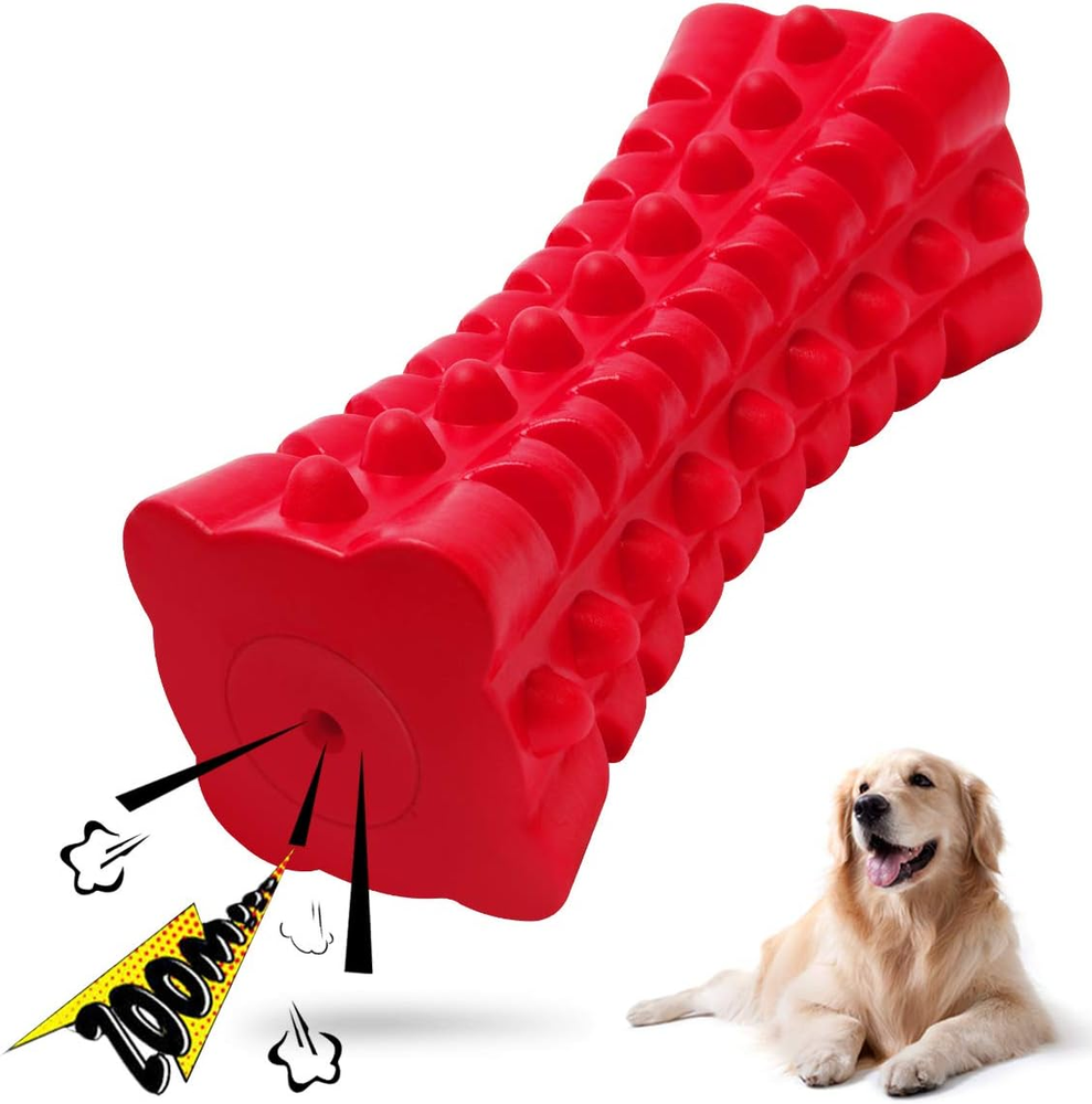 Indestructible Squeaky Dog Toy – Tough Rubber Chew Toy for Aggressive Large Dogs