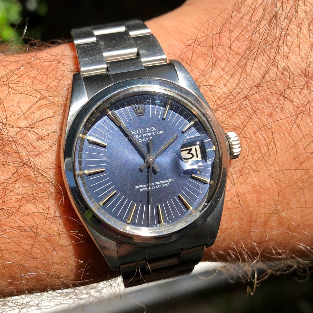 1971 Rolex Date 1500 Radial Dial Steel Automatic Chronometer Wristwatch