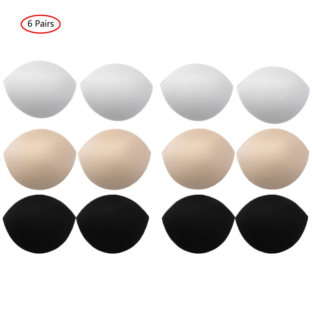 6 Pairs Women Bra Cups Pads Breast Inserts for Sports Yoga Bra Bikini Swimsuit