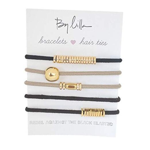 Elastic Mini Stack Hair Ties and Bracelets Set of 5 for Stylish Wear