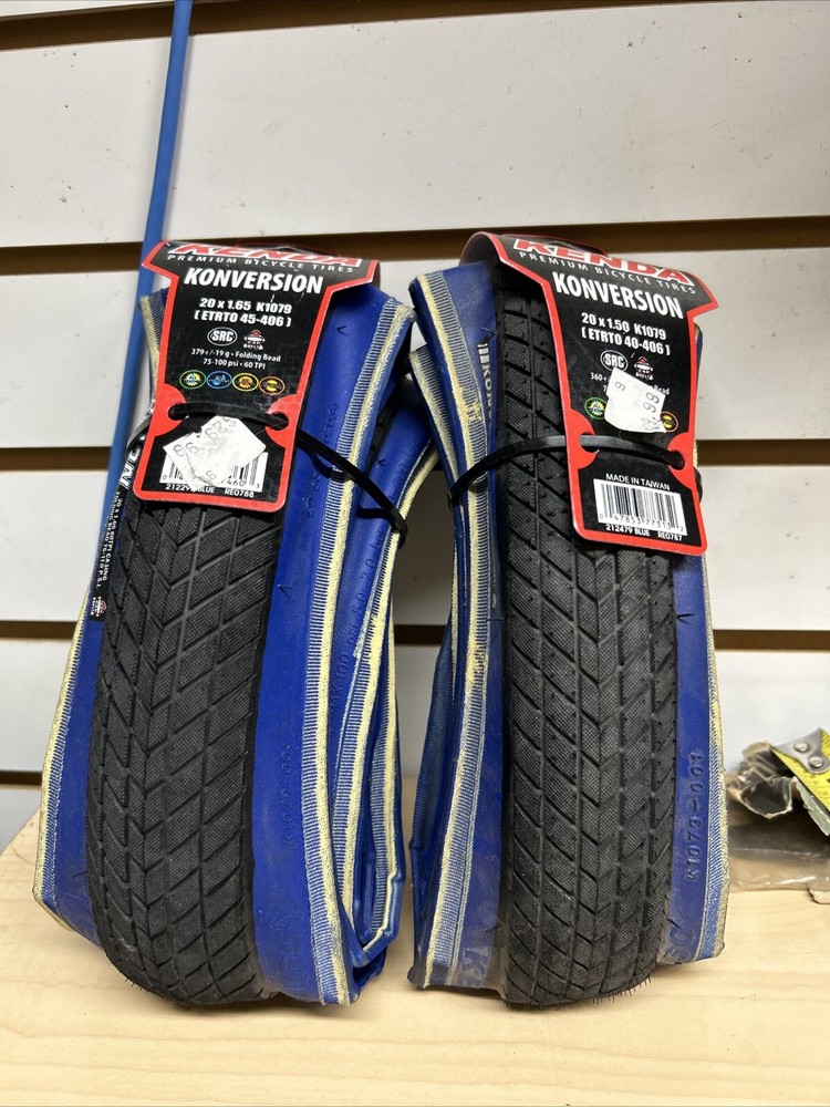 2 KENDA KONVERSION BMX RACE TIRES 20 X 1.50 1.65 Blue Sidewalk DK Gt Haro Chase