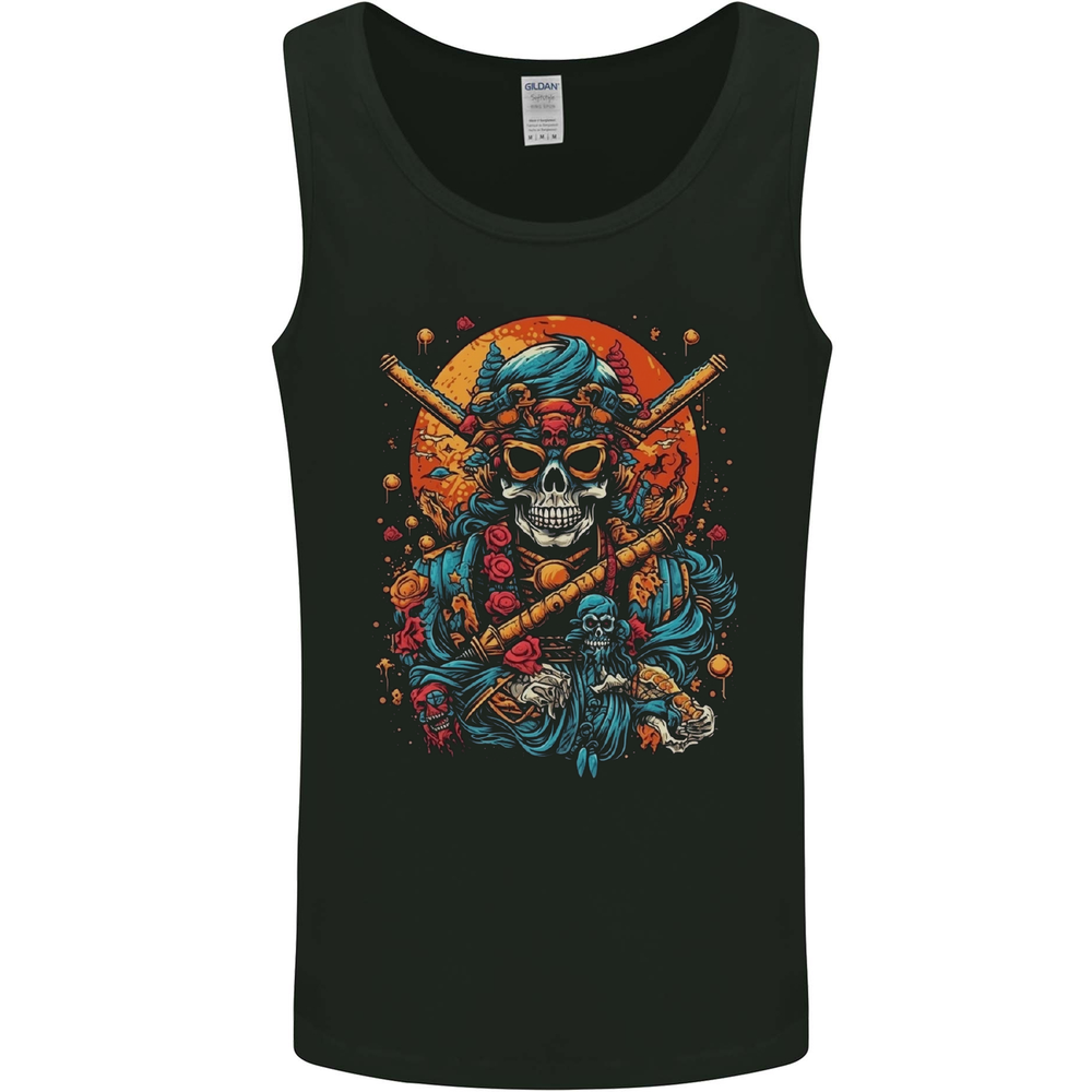 An Oriental Samurai Skull MMA Martial Arts Mens Vest Tank Top