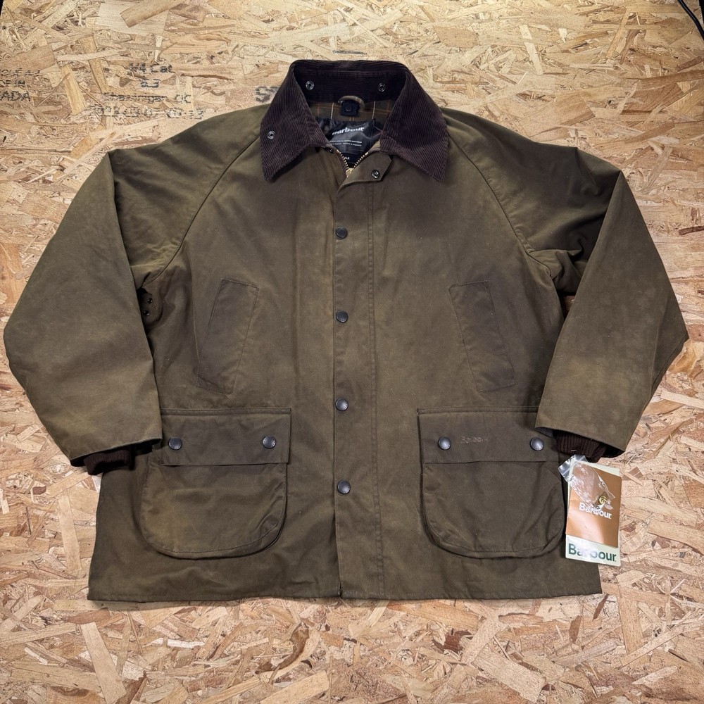 Vintage Barbour Bedale Wax Jacket Men's Size 44 Olive With Tags