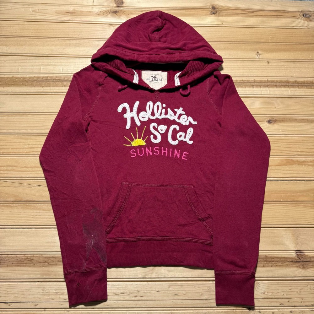 Vintage Y2K Hollister So California Sunshine Embroidered Pullover Hoodie - Large