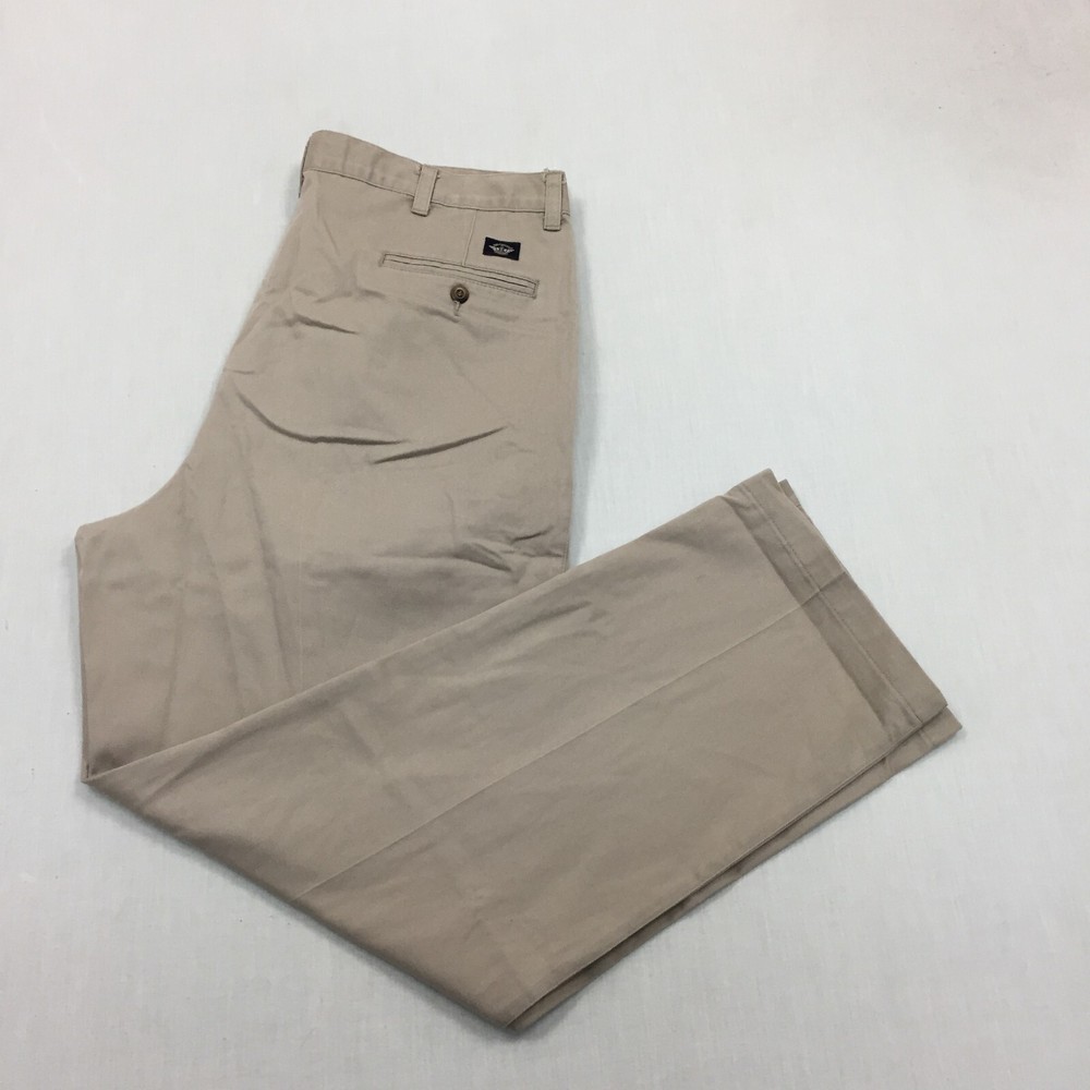Dockers Chino Trousers Cotton Pants Straight Fit Mens Size 40W 32L Beige