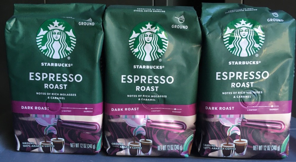 Starbucks Espresso Roast Dark Ground Coffee 3-Pack  