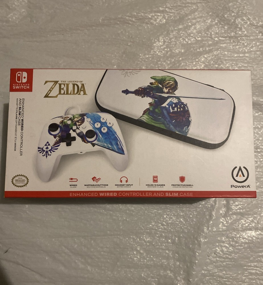 Legend of Zelda Enhanced Wired Controller & Slim Case Nintendo Switch Brand New!