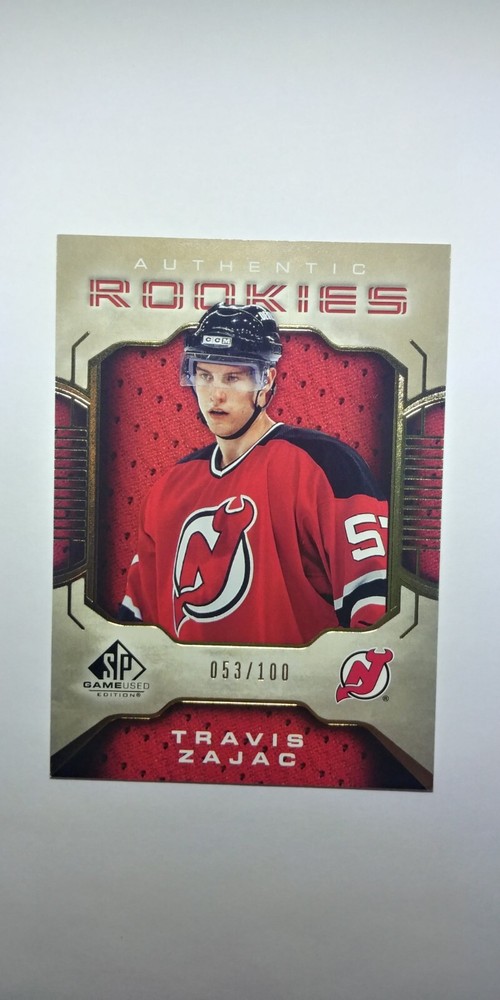 2006-07 SP Game Used GOLD Authentic Rookies 53/100 Travis Zajac #132 New Jersey