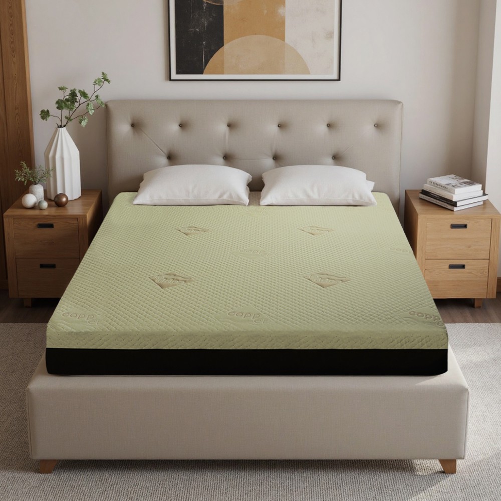 Queen Mattress Copper Infused Cooling Gel Foam Bed 7 Zone Pressure Relief