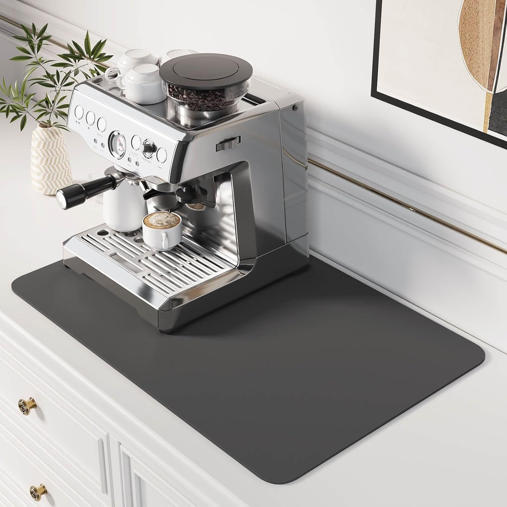 Spill-Proof Waterproof Absorbent Coffee Mat 12x19 for Coffee Bar