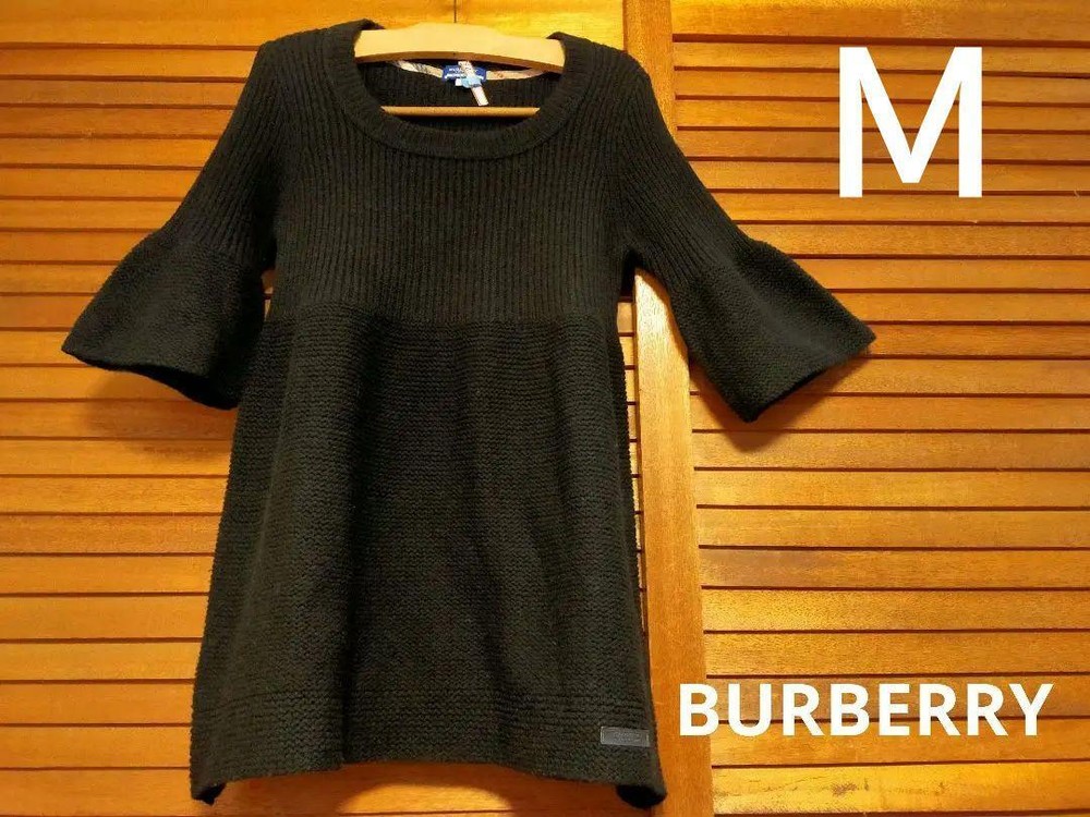 Burberry Black Sweater Vest 5 Sleeve Size M Stylish Knit New