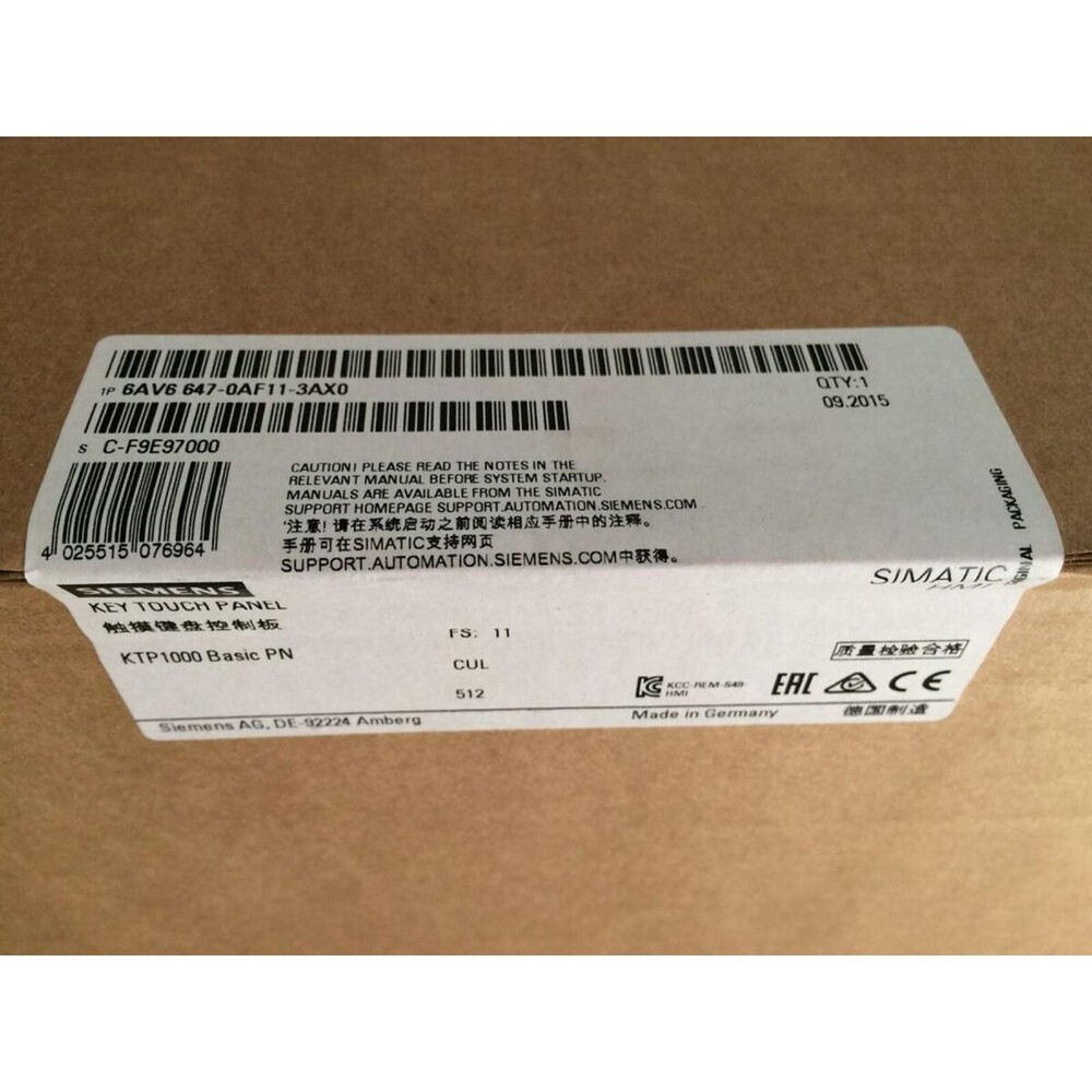 New Siemens 6AV6647-0AF11-3AX0 6AV6 647-0AF11-3AX0 HMI KTP1000 Basic Color PN
