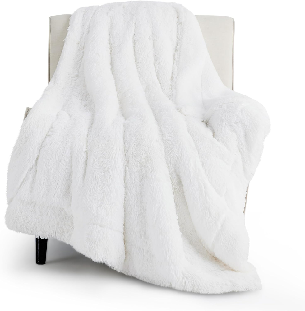 Fluffy Twin Sherpa Fleece Blanket 60x80 Warm Cozy Gift for Women Men