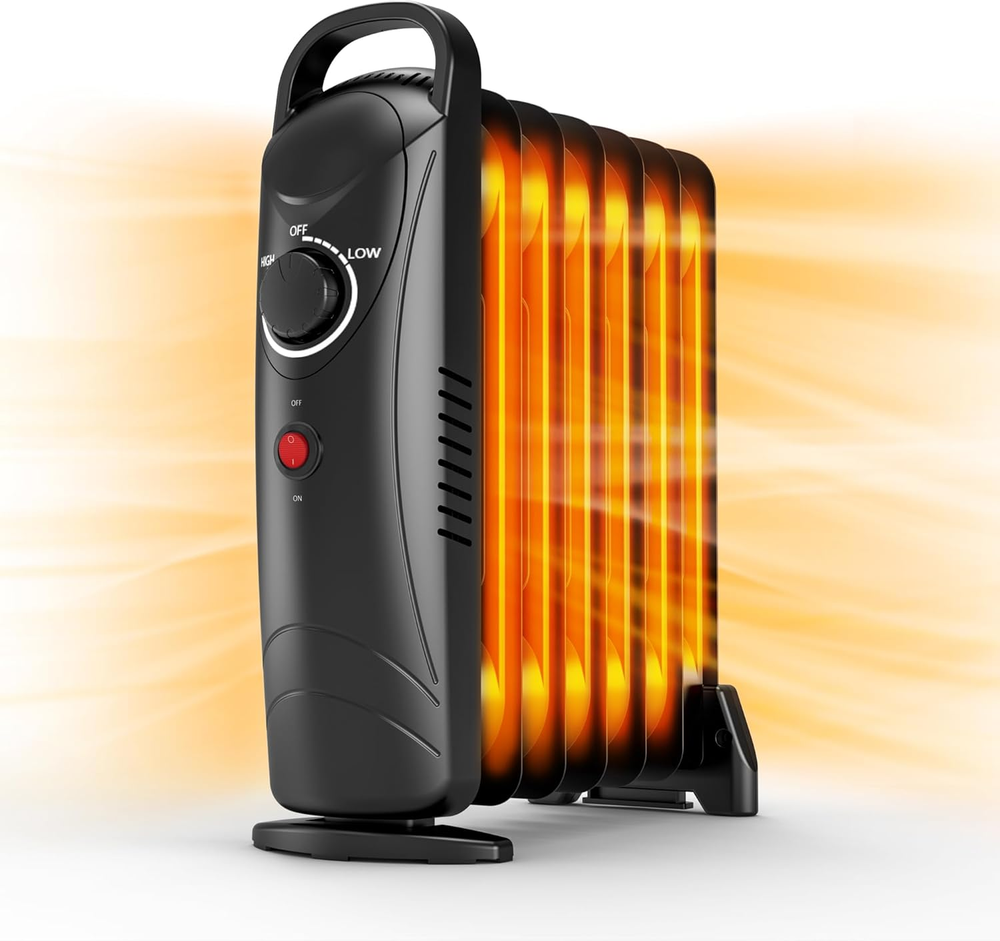 700W Oil Filled Radiator Heater with Adjustable Thermostat and Overheat Protection  