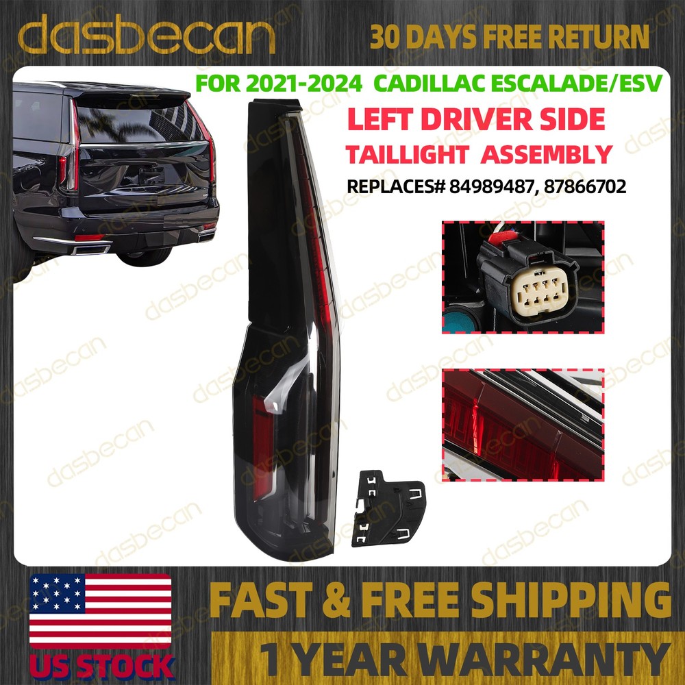Rear Left Driver Side LED Tail Light Brake Lamp For Cadillac Escalade 2021-2024