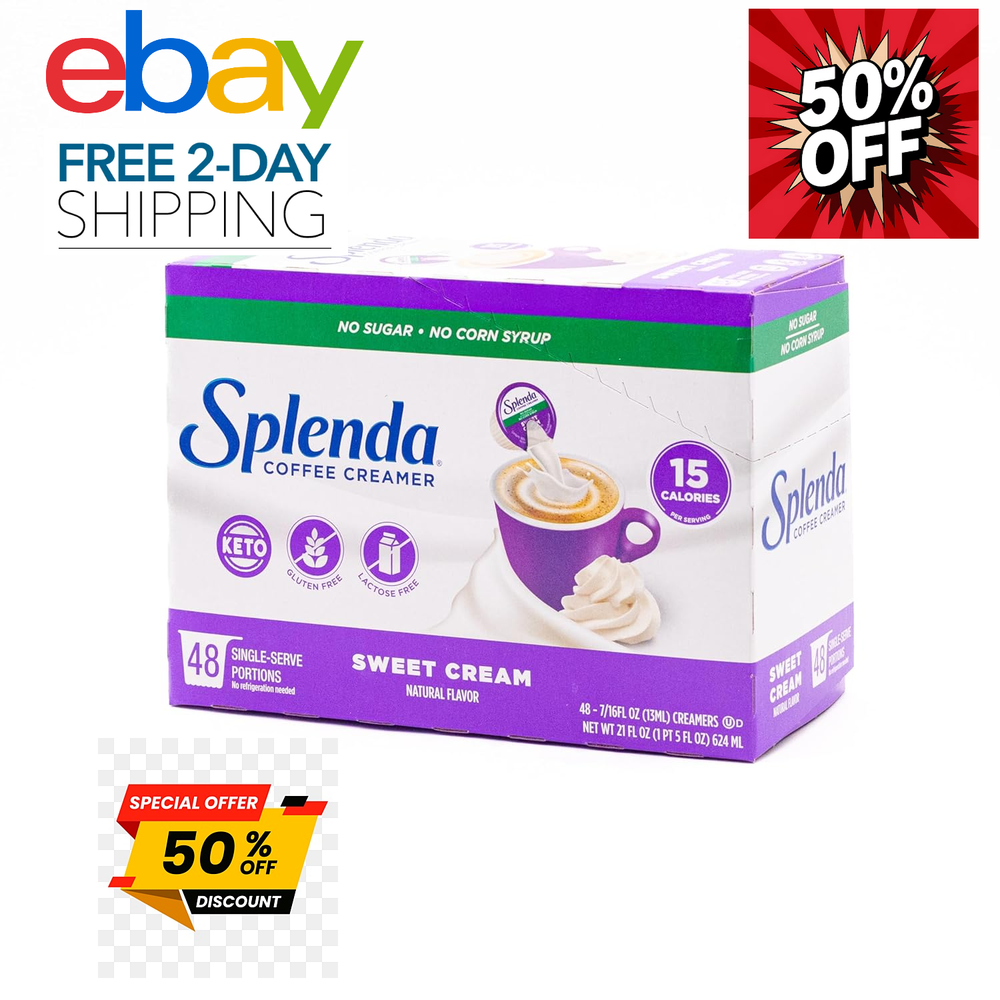 Splenda Single Serve Coffee Creamer Cups, Sugar Free Sweet Cream, 48 Count