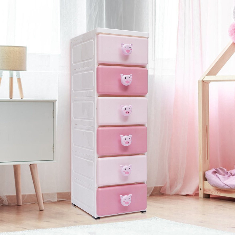 Pink Storage Bins & Boxes Plastic Storage Cabinet Plastic Storage Dressers NEW