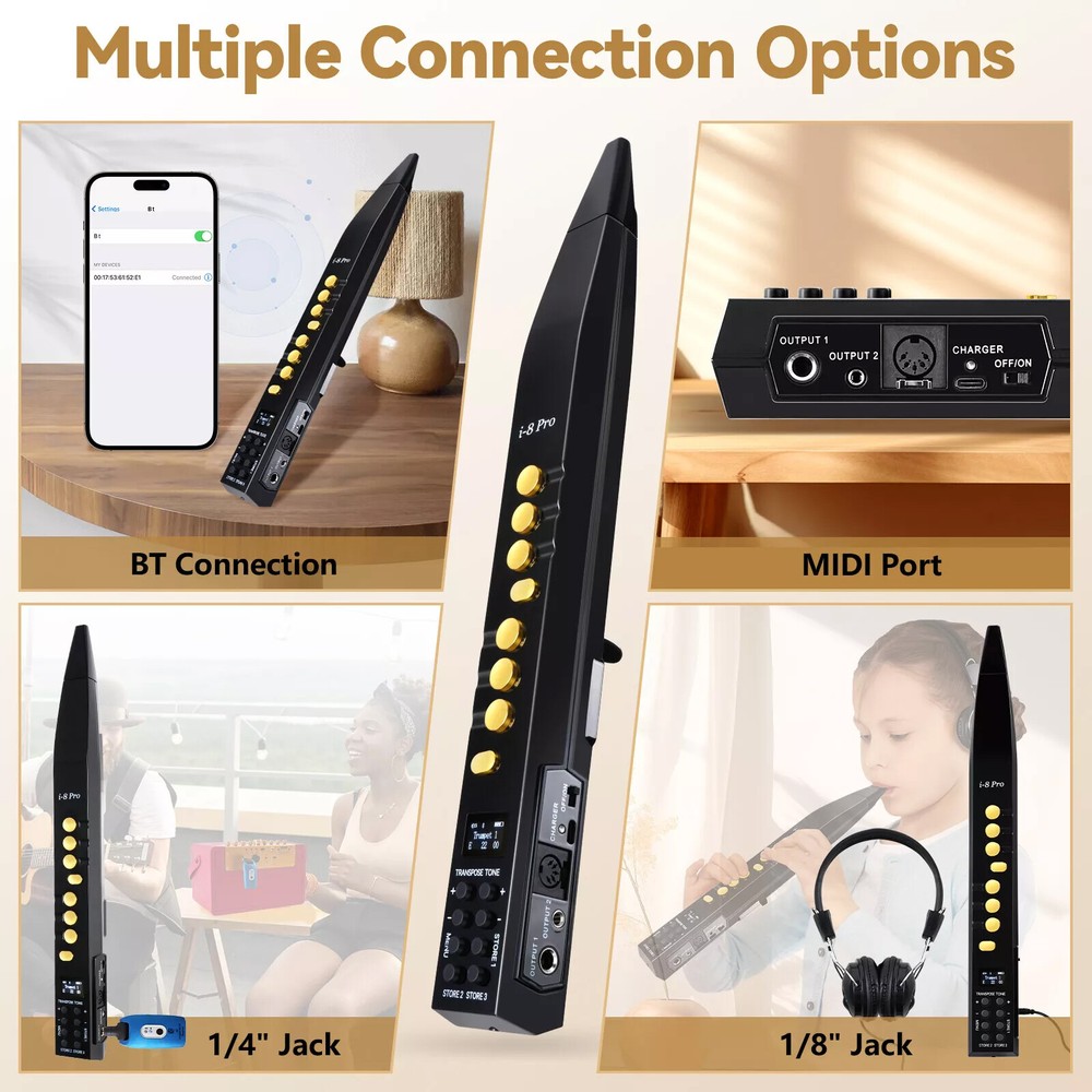 Professional EWI SOLO Electronic Wind Instrument Built-in Speaker Black USAa3