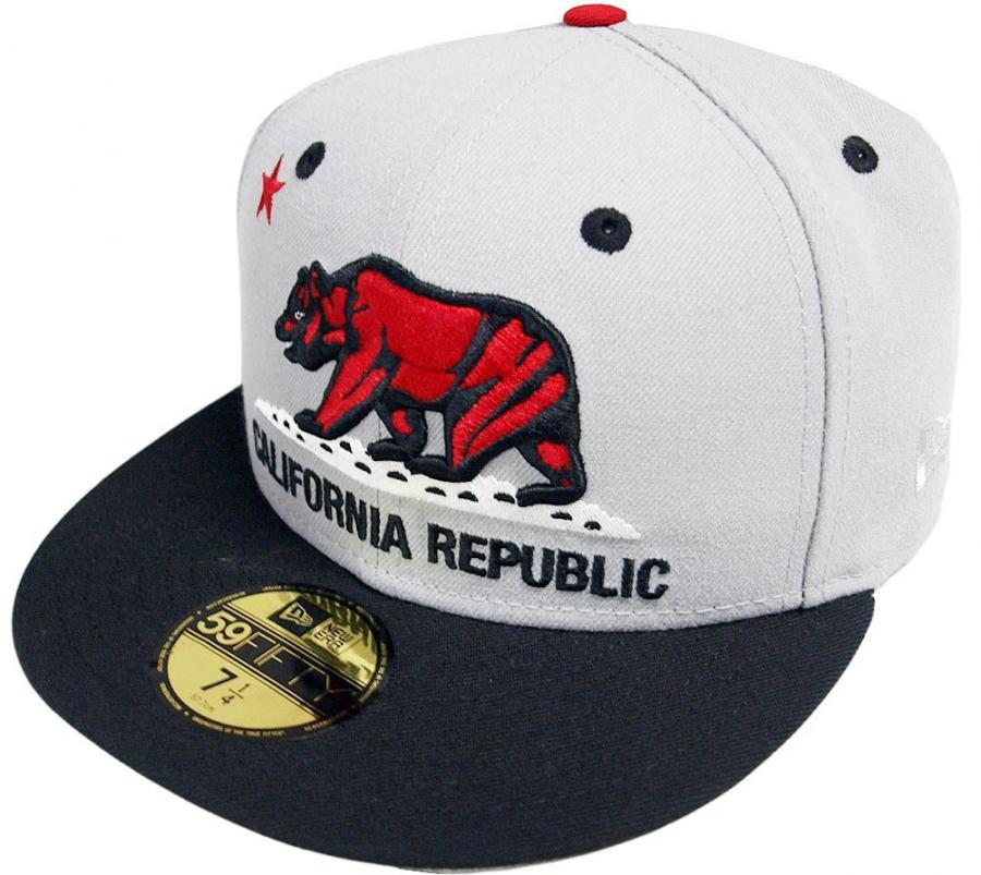 New Era California Republic 59Fifty Fitted Cap Grey Red Limited Edition