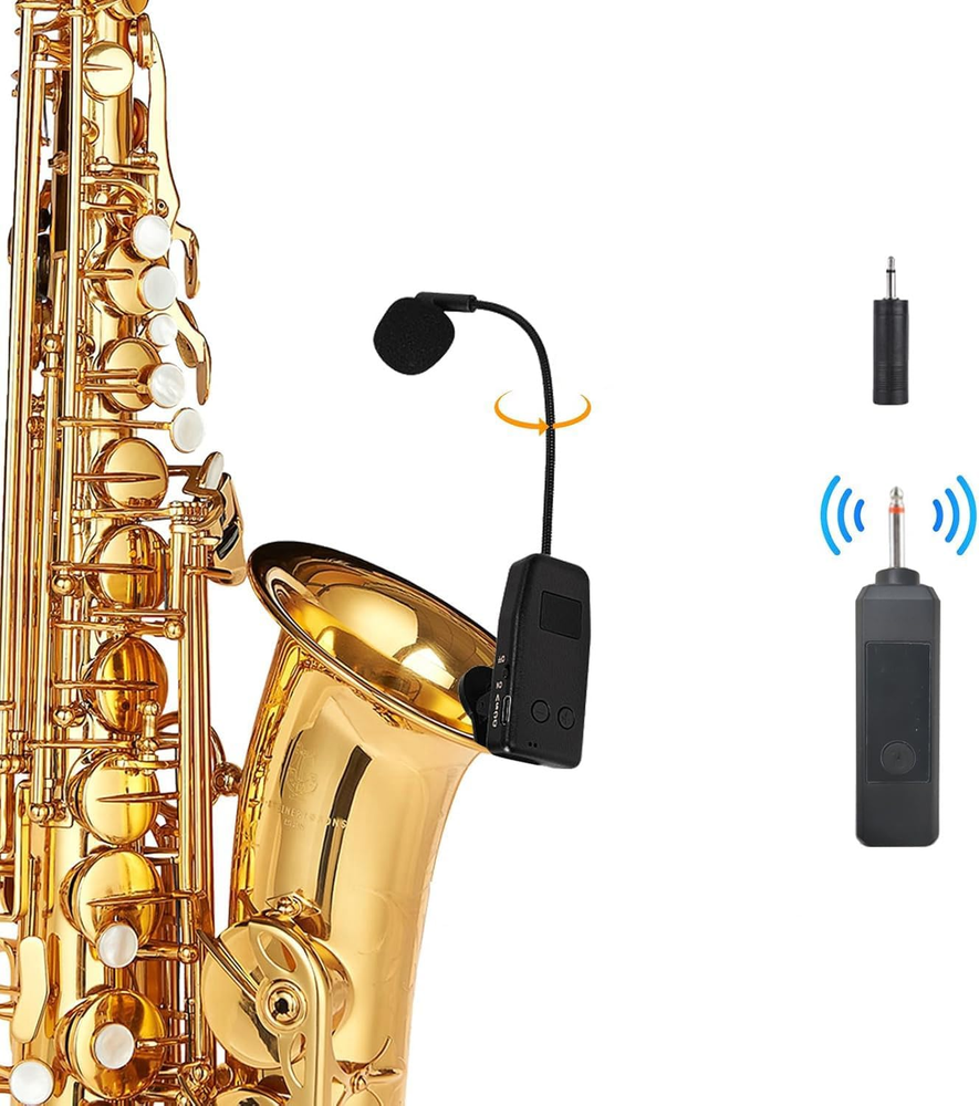 Wireless Saxophone Microphone System Clip on Instrument Microphone Suitable For