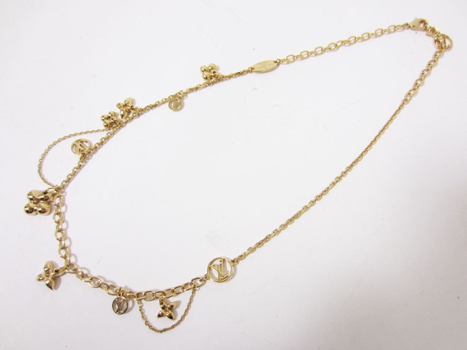 LOUIS VUITTON Blooming Flower Necklace LV Circle Jewelry New