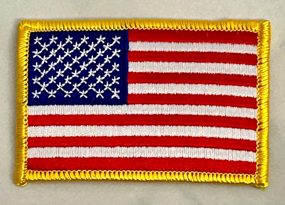 #0101  USA Flag:     M/C Vest Patch       Free S&H AVAILABLE