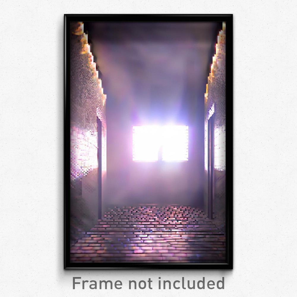 8 Bit Psychedelic Trippy Pixel Art Poster - Dramatic Tile Video Game Print