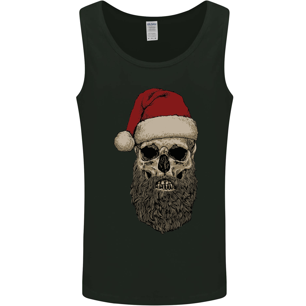 Gothic Santa Skull Heavy Metal Christmas Mens Vest Tank Top