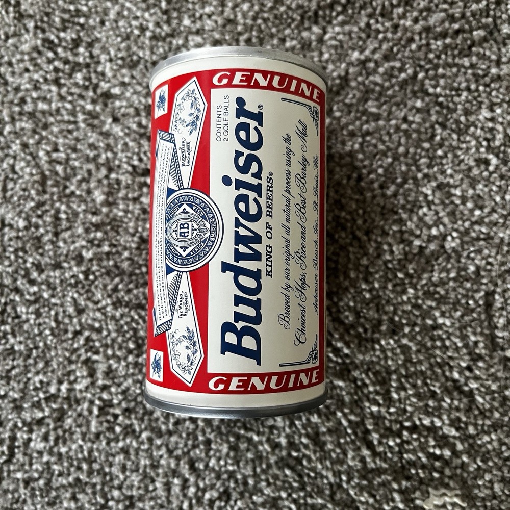 Vintage 70s Mini Budweiser Beer Can Golf Balls 4 Inch Tall Sealed Collectible