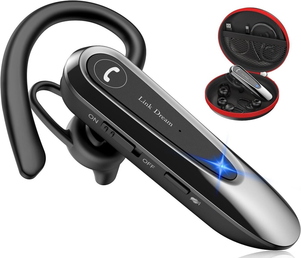 Link Dream Bluetooth Earpiece Wireless CVC8.0 Headset for Cell Phone Dual Mic