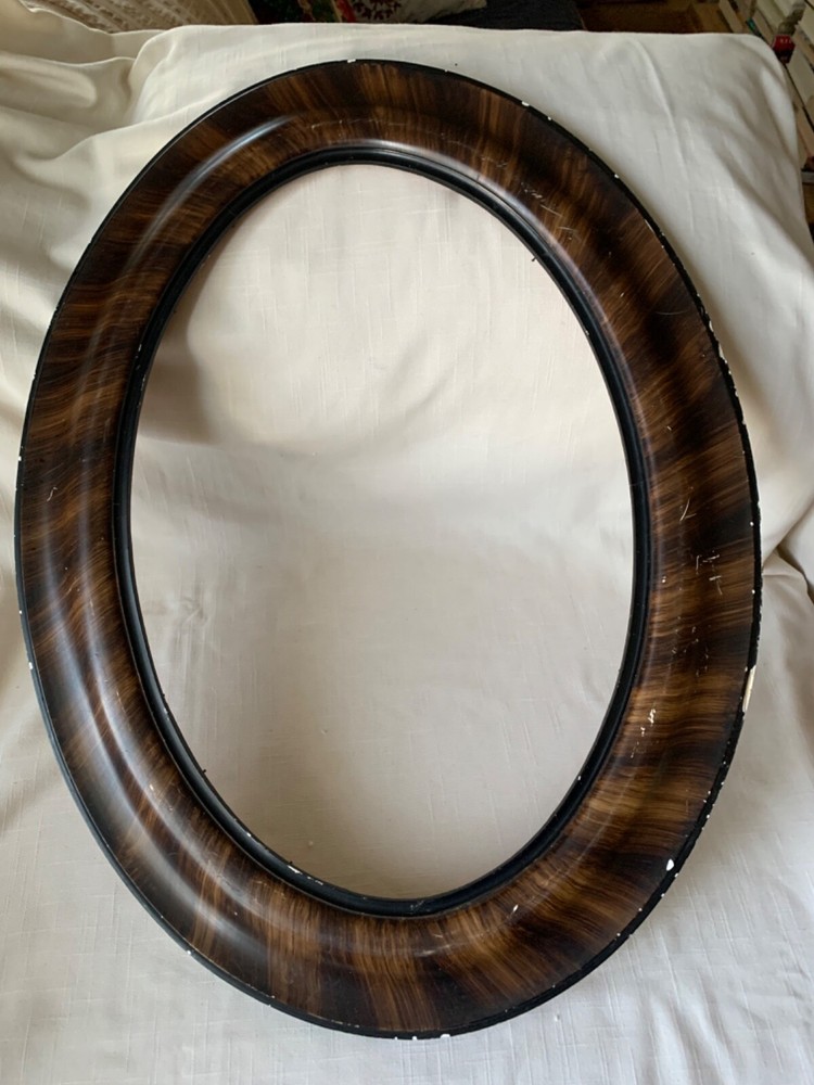 Antique US Large Wood Oval Picture Photo Frame 19x26 Estate Surgery Collectible