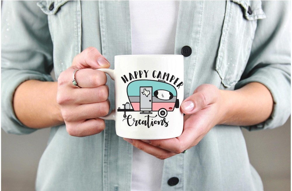 Tx Happy Camper Personalized Mug Logo Mug Replace Creations With Name! Great