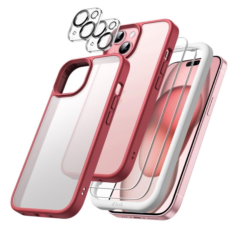 5 in 1 Matte Shockproof Case for iPhone 6.1 with Translucent Back  
