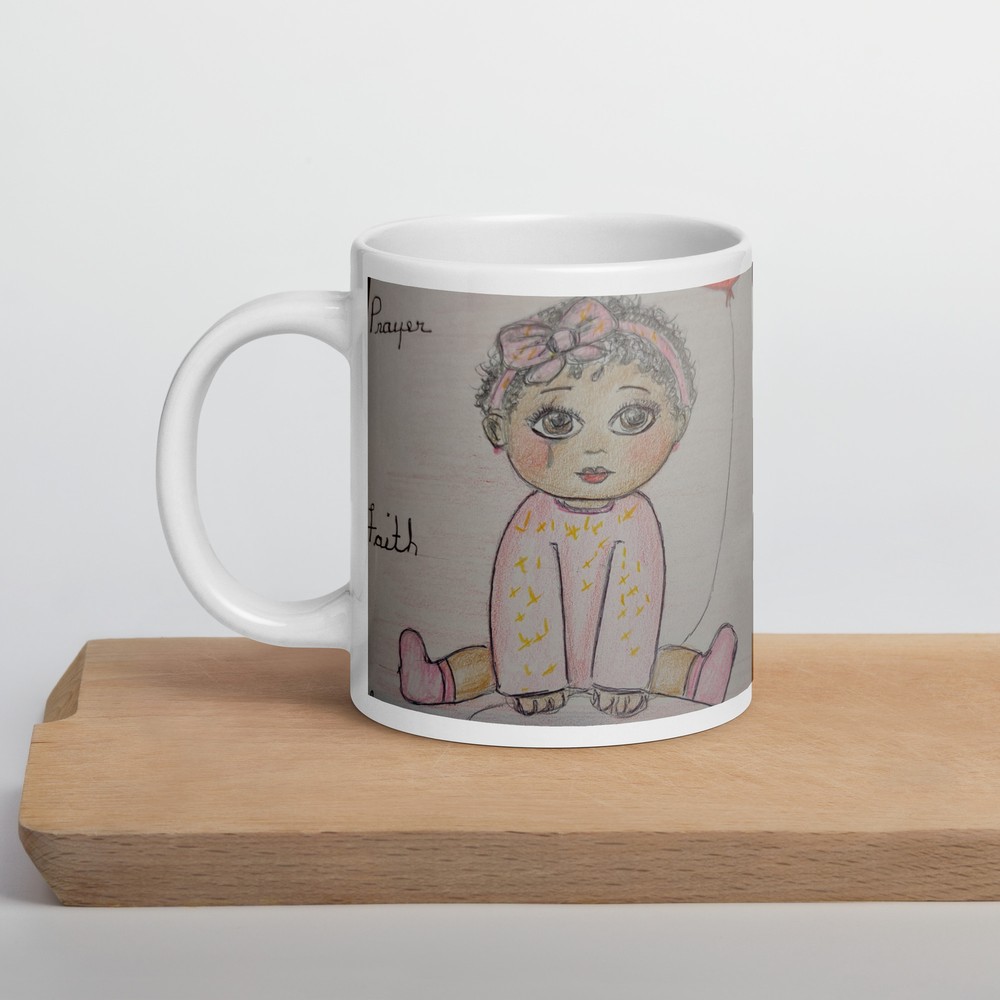 White glossy mug