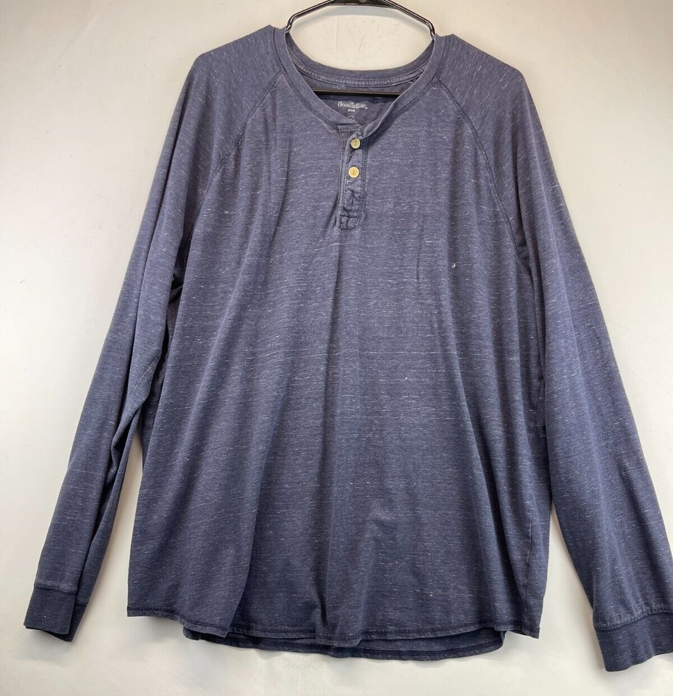 Goodfellow & Co Mens 2XL Blue Henley Long Sleeve T-Shirt