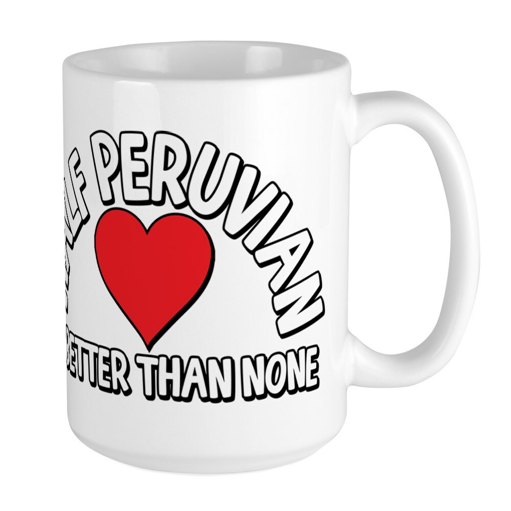 CafePress Half Peruvian Coffee Mug, Large 15 oz. White Coffee Cup (230531691)