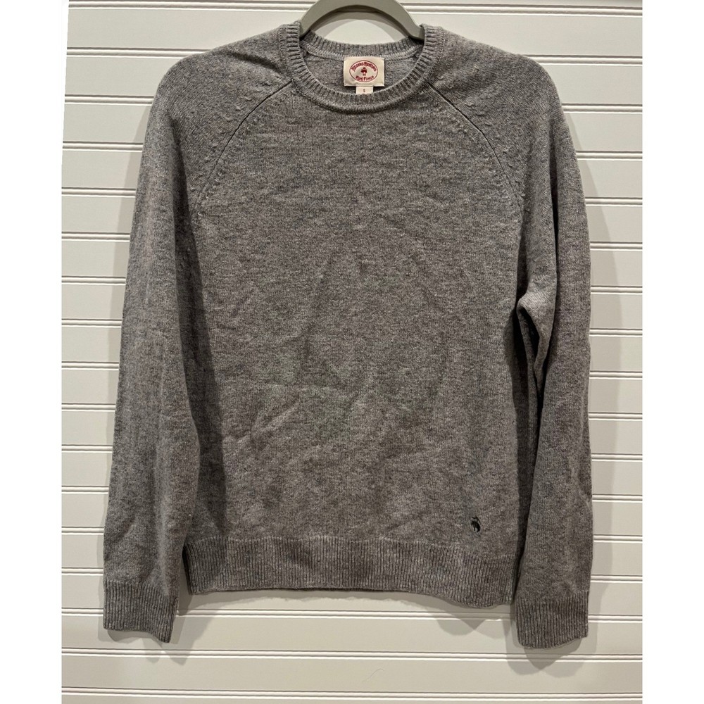 Brooks Brothers Red Fleece Crew Neck Sweater Gray Lambswool Size S