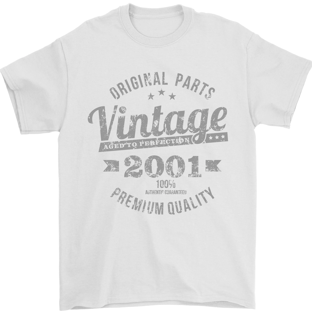 Vintage Year 23rd Birthday 2001 Mens T-Shirt 100% Cotton